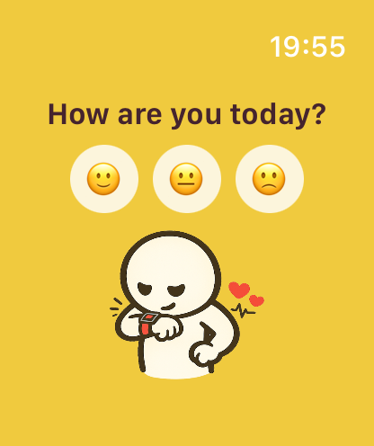 Mood check-in in the Health Diary Apple Watch app